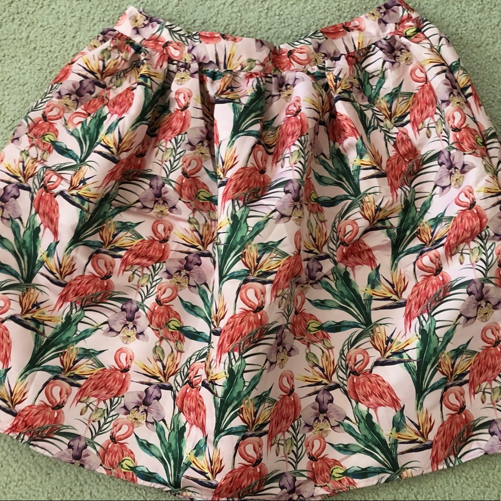 Retro Rockabilly Pink Flamingo Swing Skirt